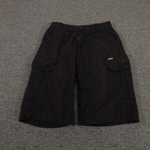 Vintage Avirex Cargo Shorts Mens 32 Black Cotton Canvas Baggy Pockets 90s Y2K